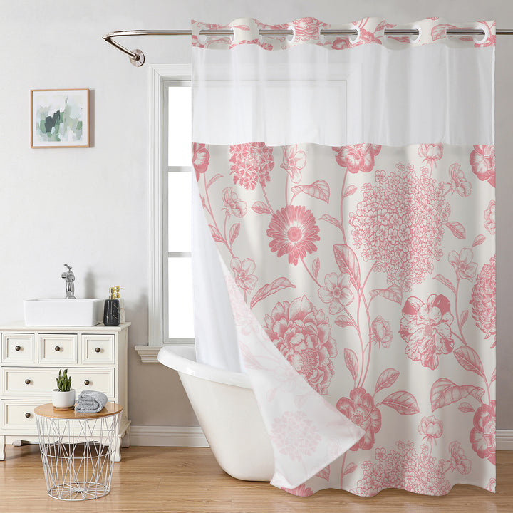 Floral Print Shower Curtain Bowlift