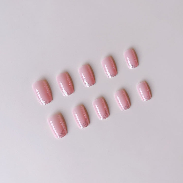 Acrylic nail set with shimmering glitter tips Bowlift