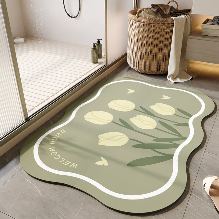 Decorative Floral Bath Mat Bowlift