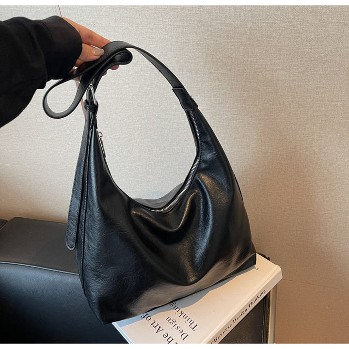 Soft Leather Slouchy Shoulder Bag Bowlift