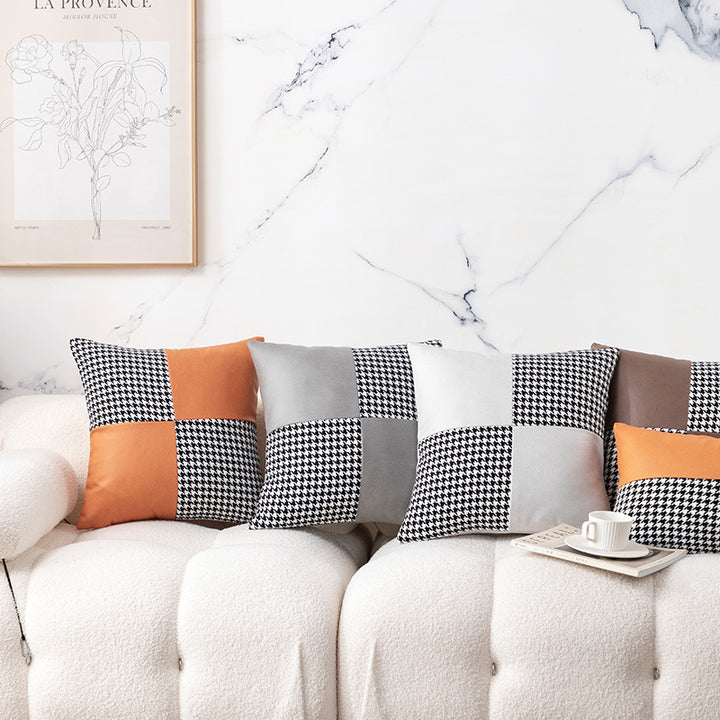 Contemporary Patchwork Accent Cushion