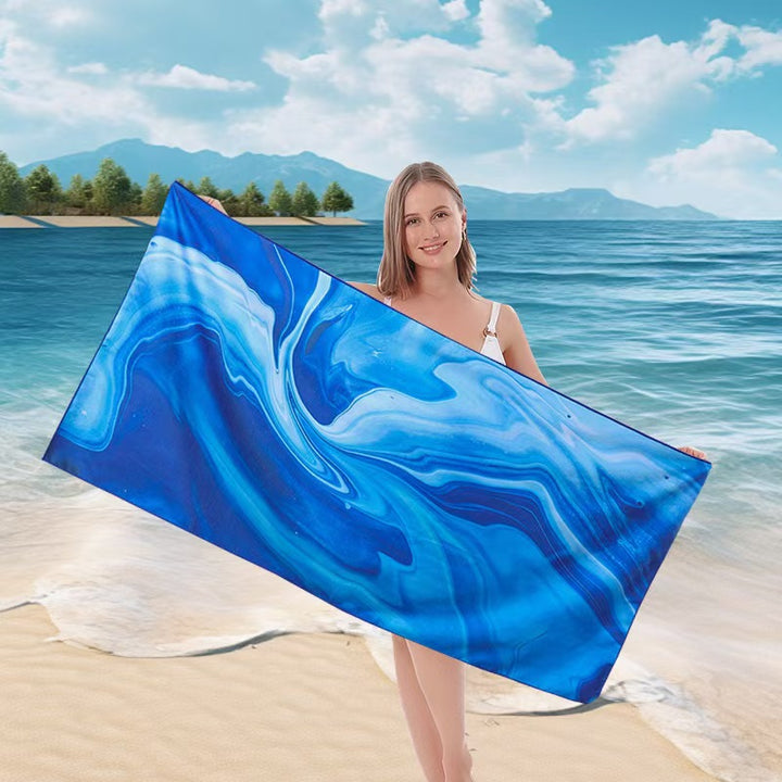Ladies beach towel with maritime stripe pattern Bowlift