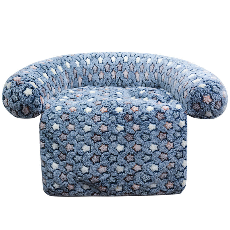 Plush Star Patterned  Lounge Chair  Dog Bed