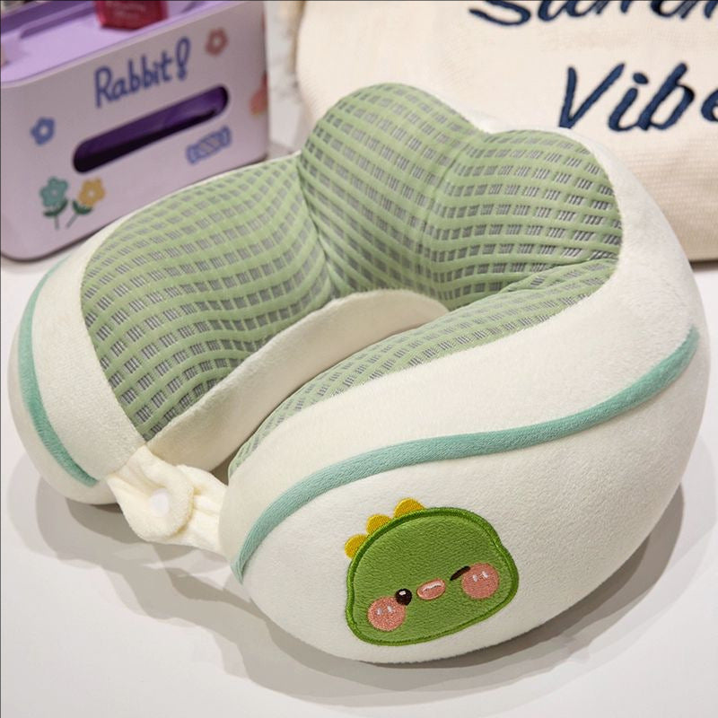 ergonomic plush neck pillow with animal motif Bowlift