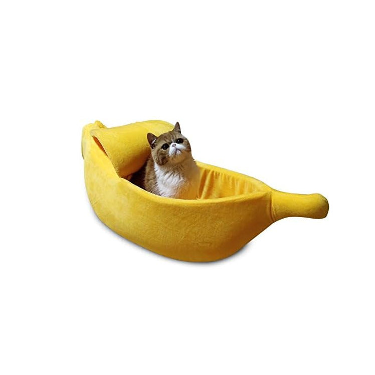 Banana-Shaped Cozy Cat Bed  Dog Bed