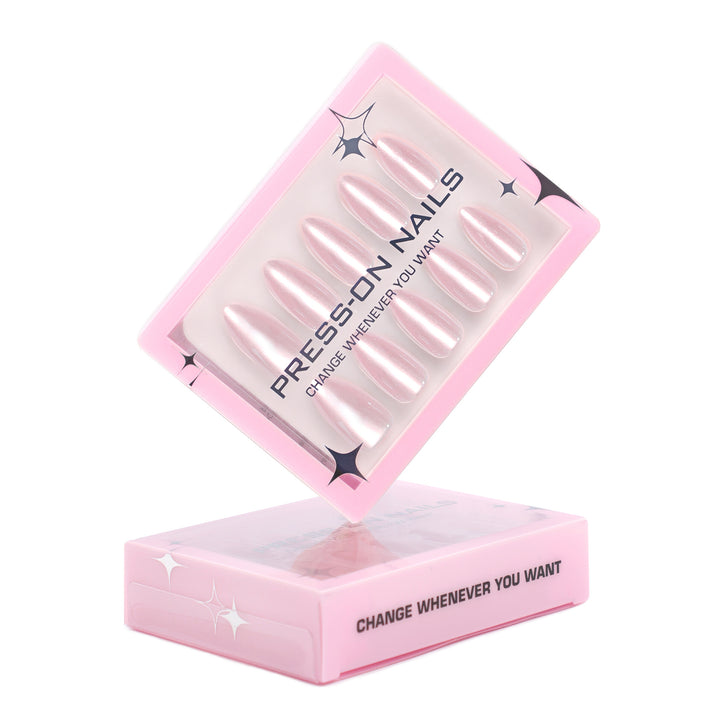 Artificial Press-On Nails with Elegant Tip Accent Bowlift