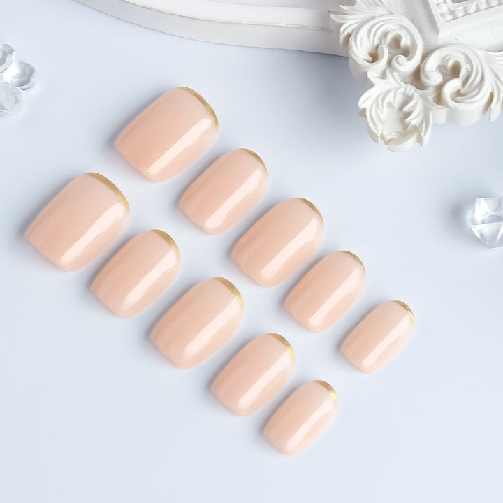 Decorative French Tip Press-On Nails Bowlift
