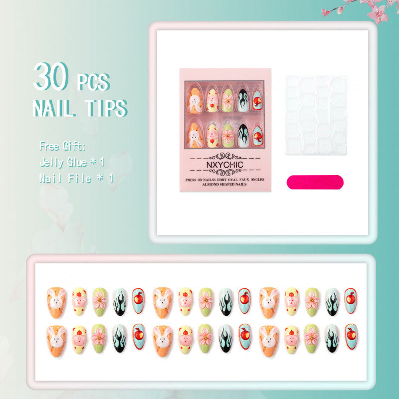 Artistic Animal and Floral Themed Press-On Nail Set