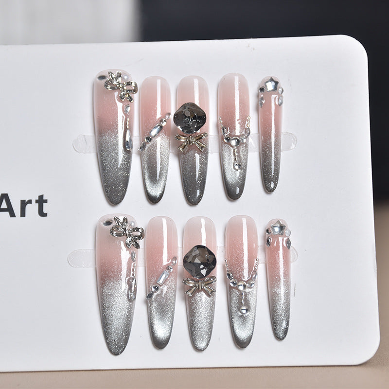 Artistic Press-On Nail Set Bowlift