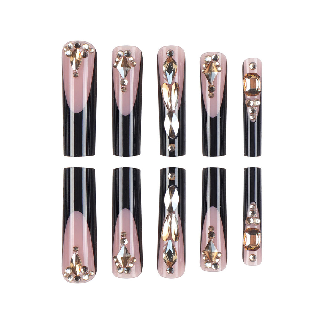 Luxury Rhinestone-Embellished Stiletto Press-On Nails Bowlift