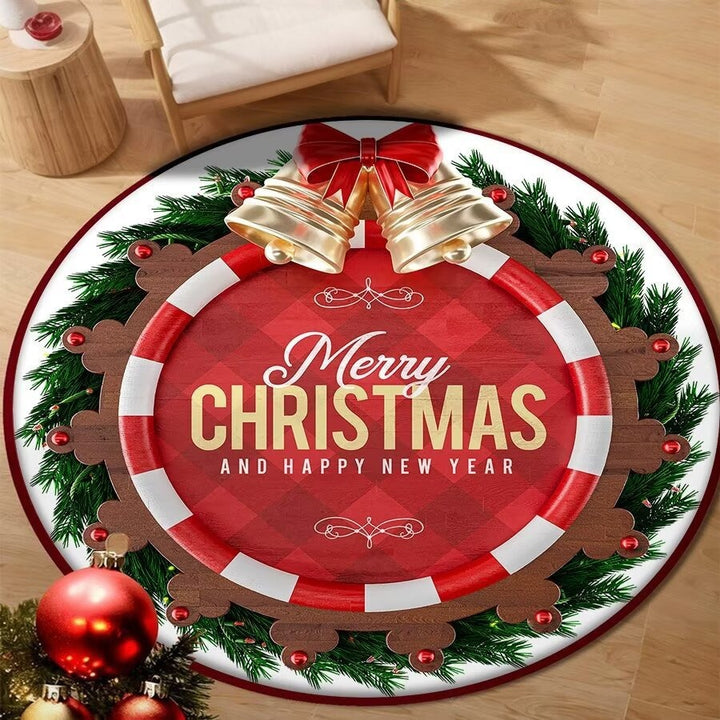 Holiday-Themed Round Floor Mat Bowlift