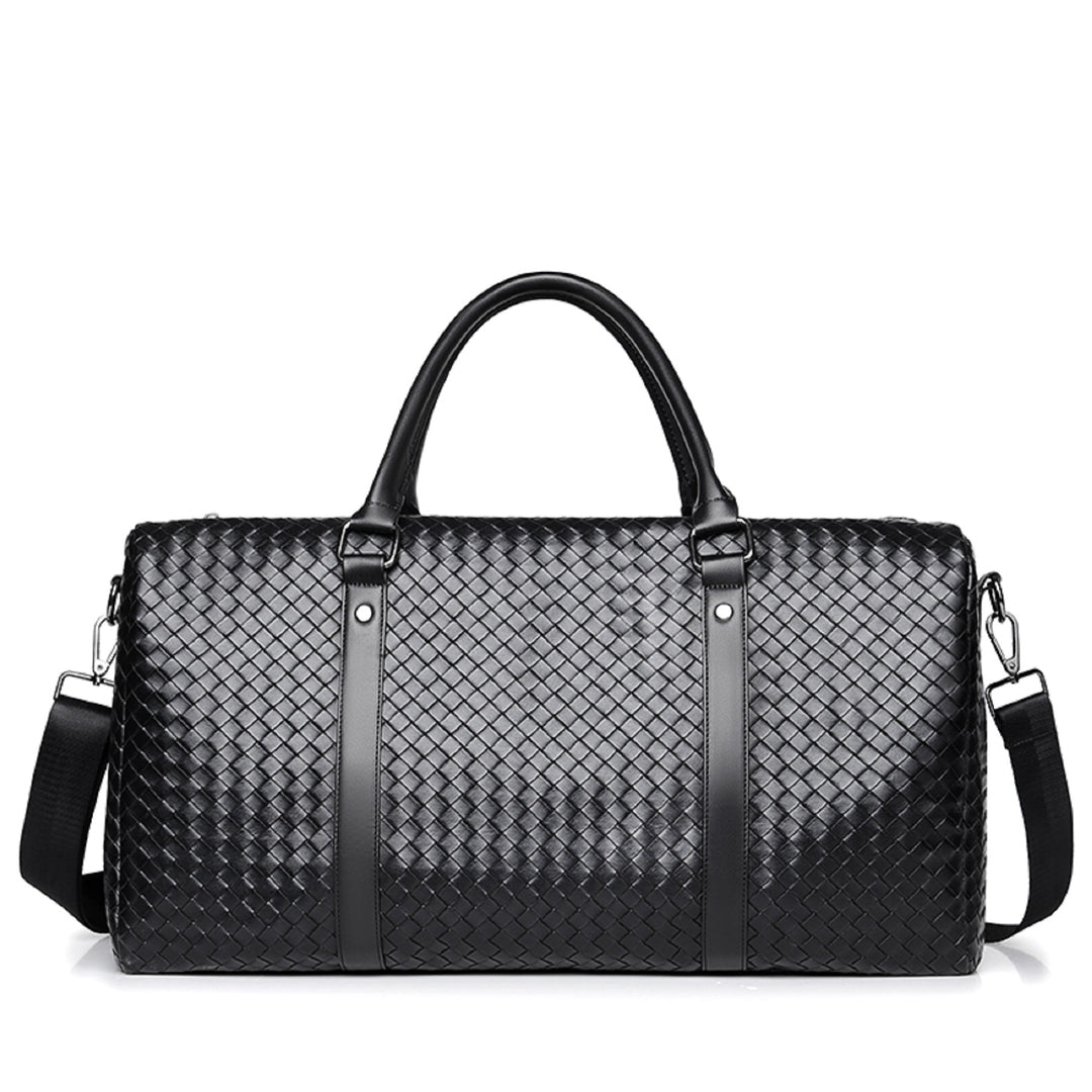 Premium Woven Leather Duffel Bag Bowlift