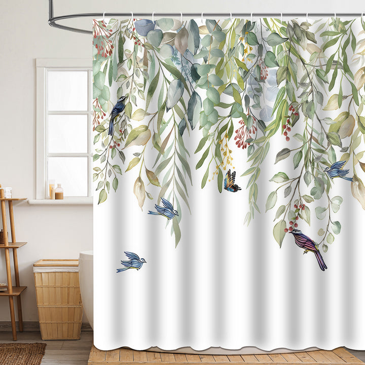Floral Patterned Bathroom Shower Curtain Bowlift