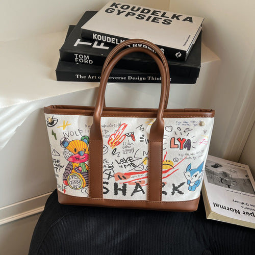 WoPlayful Illustrated Canvas Tote Bag Bowlift