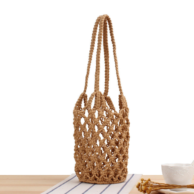 Handbag Made of Hand-Knotted Natural Material with Airy Structure Bowlift