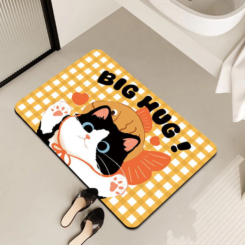 Cute Cartoon Pet-Themed Bath Mat Bowlift