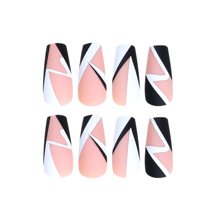 Artistic Nail Extensions with Geometric Design Bowlift