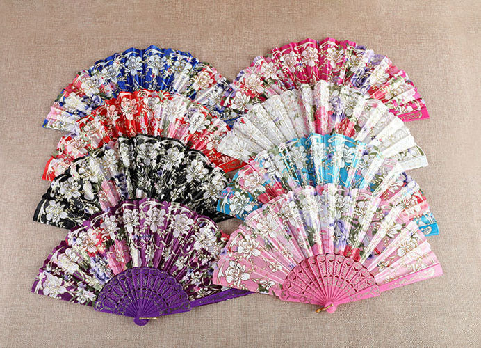 Ladies Elegant Hand Fan with Intricate Floral Patterns Bowlift