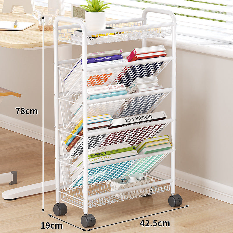 Rolling Metal Book Storage Rack Bowlift