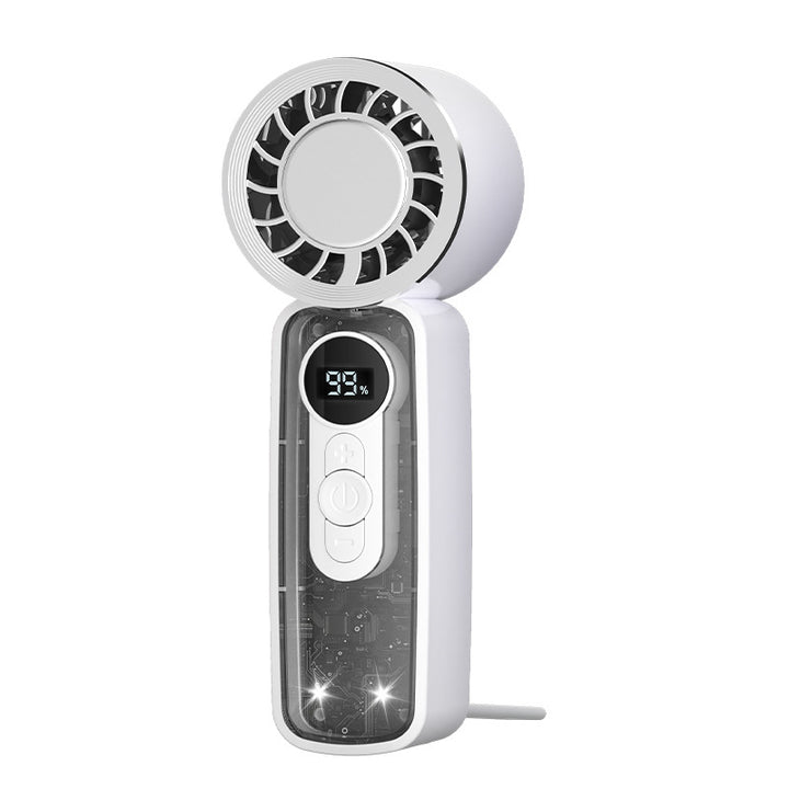 Unisex Portable USB Mini Fan with LCD Display and Various Speed Levels Bowlift