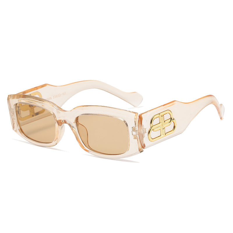 Women's fashionable square sunglasses with luxurious frame accents Bowlift