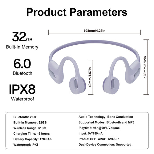 Bluetooth Bone Conduction Headphones Bowlift