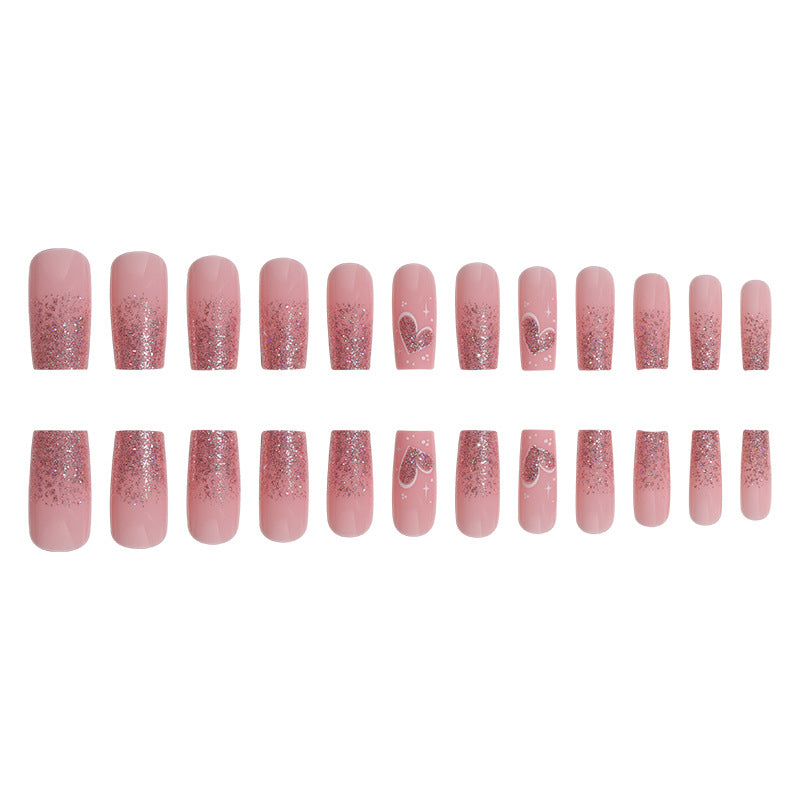 Elegant Glittery Press-On Nail Set Bowlift