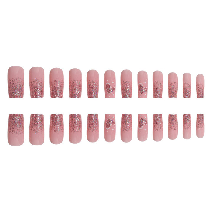 Elegant Glittery Press-On Nail Set Bowlift