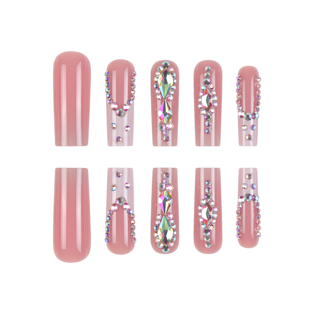 Artistic Rhinestone-Embellished Press-On Nails Bowlift
