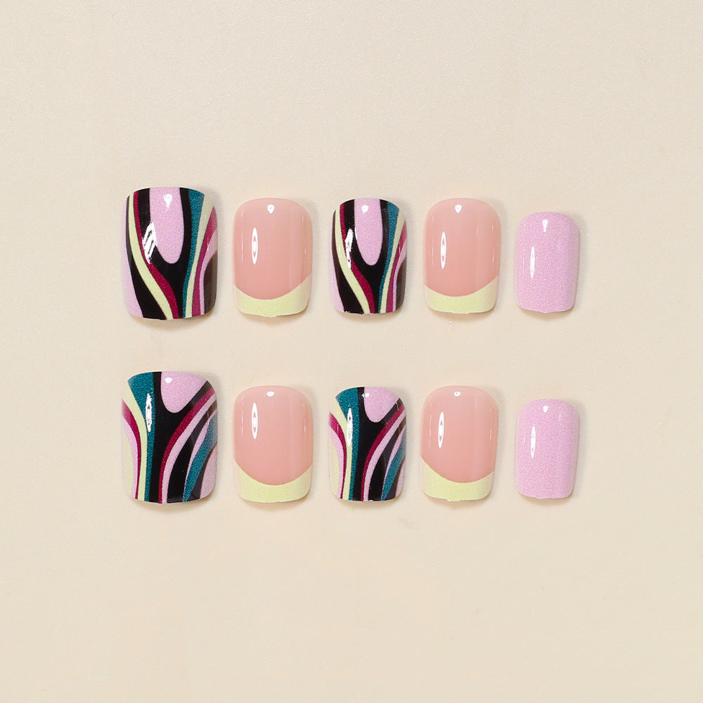 Artistic French Tip Nail Design Bowlift