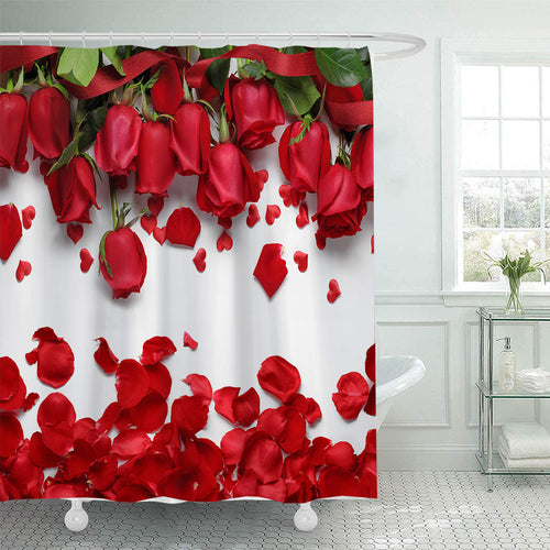 Romantic Floral Swan Shower Curtain Bowlift