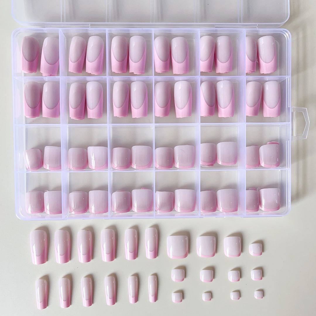 Artificial nail set with elegant gradient and high-gloss surface Bowlift