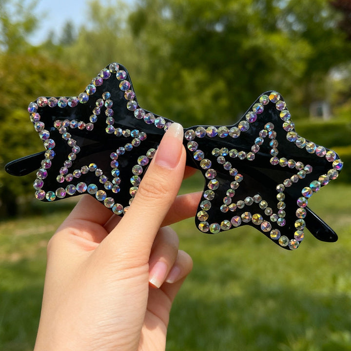 Star-Shaped Rhinestone Sunglasses Bowlift