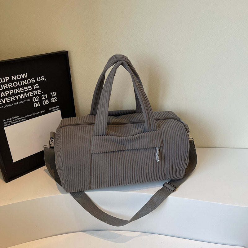 Sporty Travel Bag Made of Soft Cord Material with Adjustable Shoulder Strap Bowlift