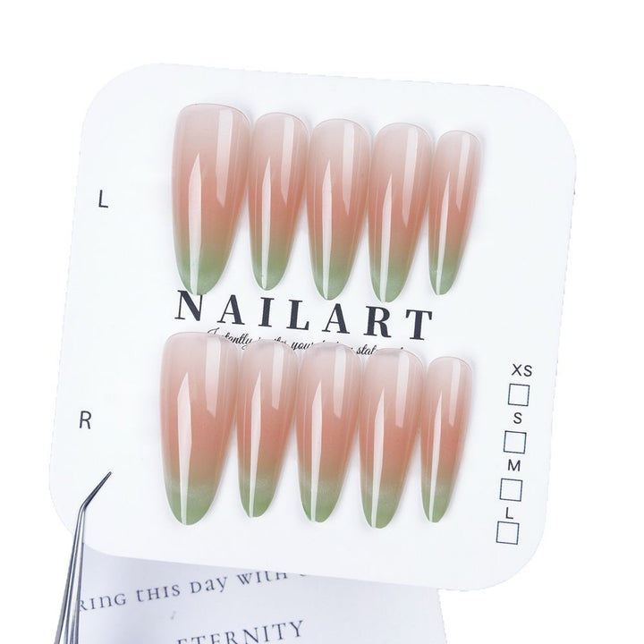 Elegantly Curved Ombre Press-On Nail Set Bowlift