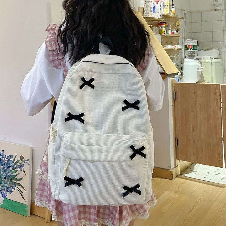 Backpack with Playful Ribbon Design Bowlift