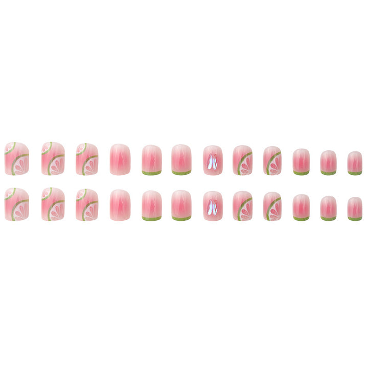 Artistic Watermelon-Themed Press-On Nails Bowlift