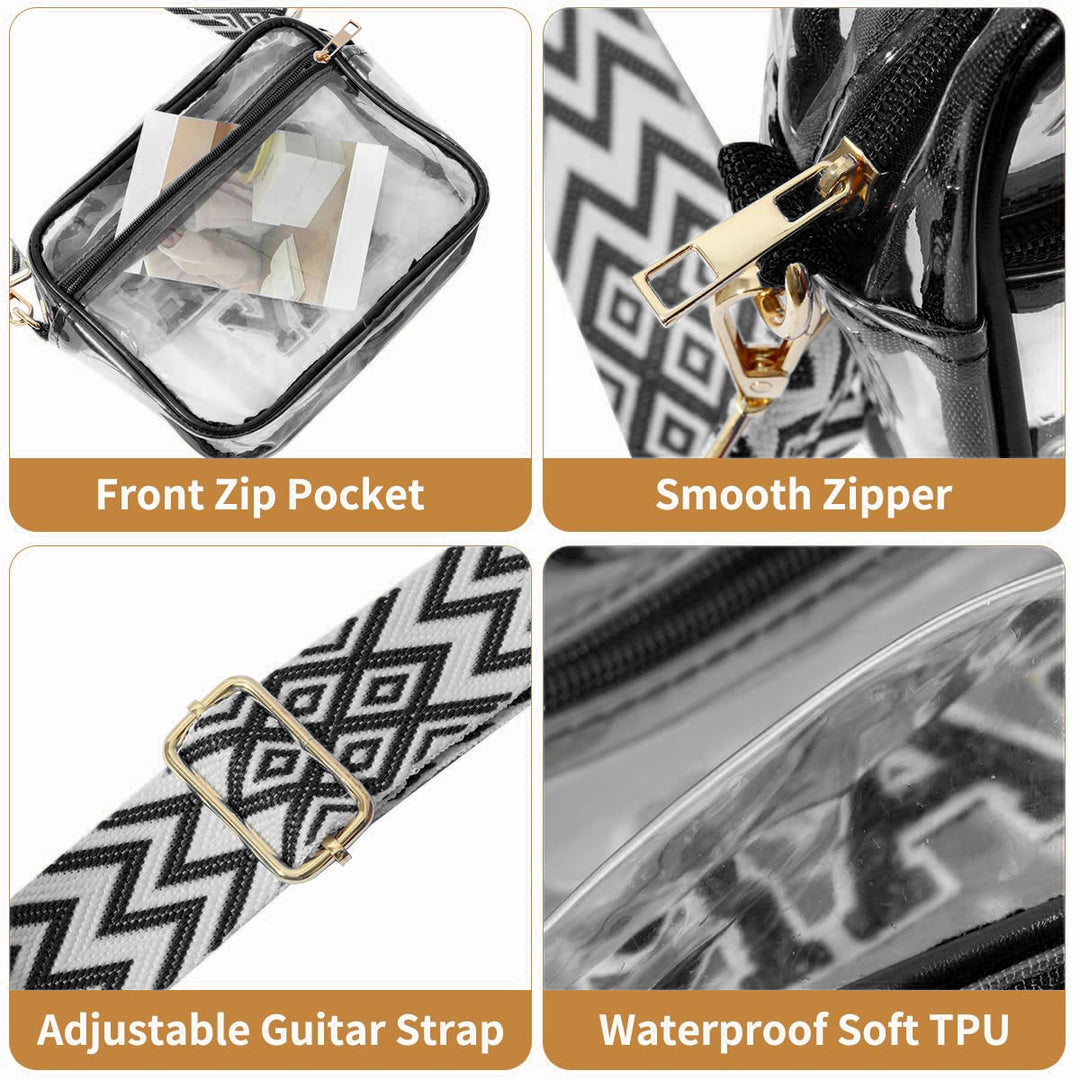 Transparent crossbody bag with stylish Game Day print Bowlift