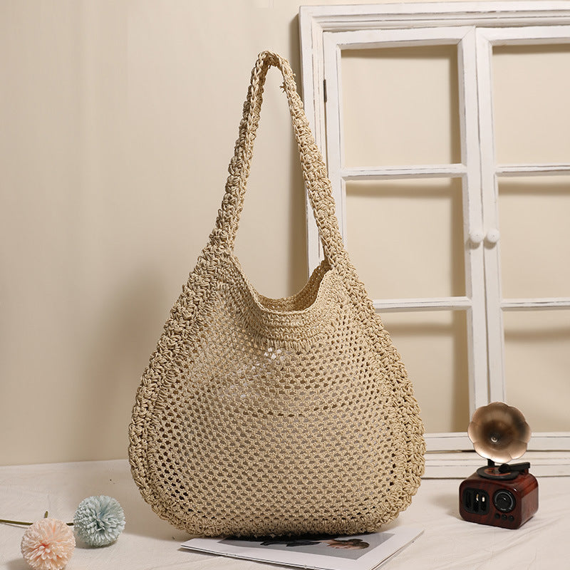 Hand-knotted net tote bag Bowlift