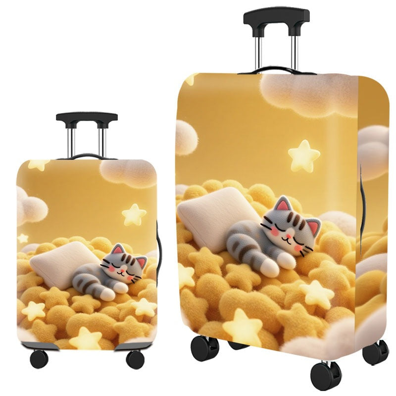 Artistic Cat-Themed Hard Shell Suitcase Bowlift