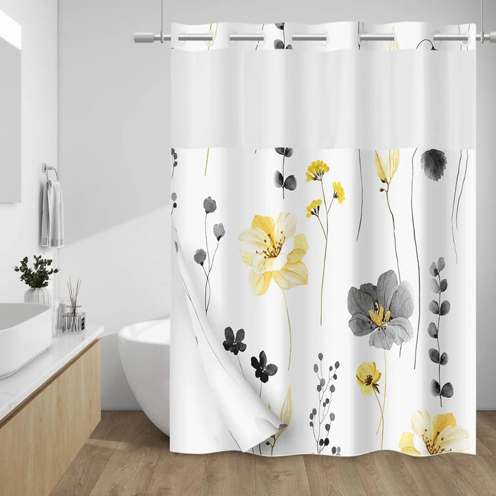 Artistic Floral Shower Curtain Bowlift