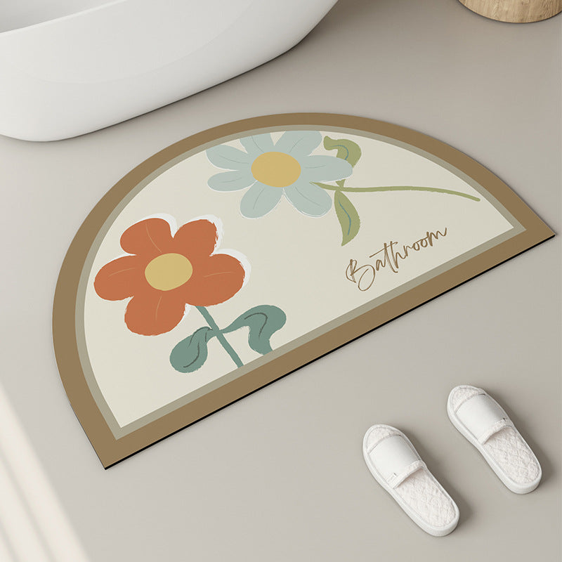 Stylish Floral Bathroom Mat Bowlift