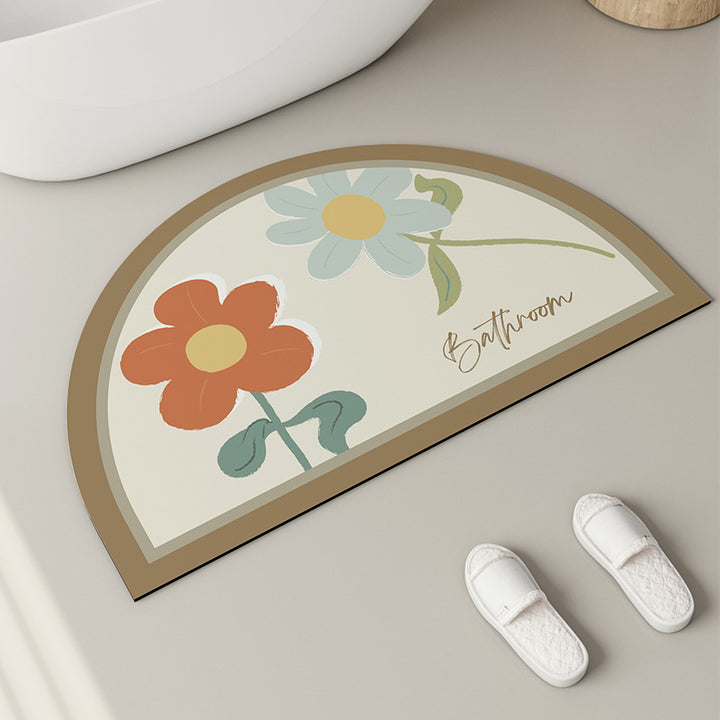 Stylish Floral Bathroom Mat Bowlift