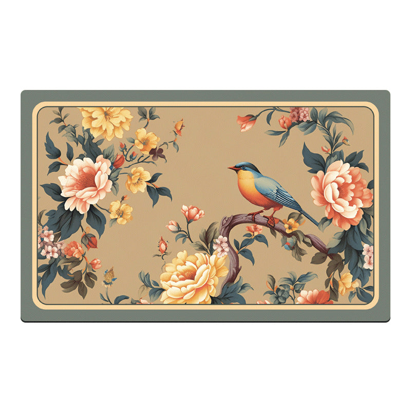 Floral Design Kitchen Mat Bowlift