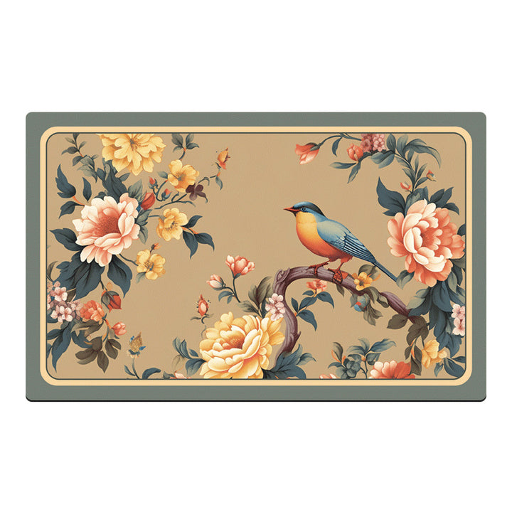 Floral Design Kitchen Mat Bowlift