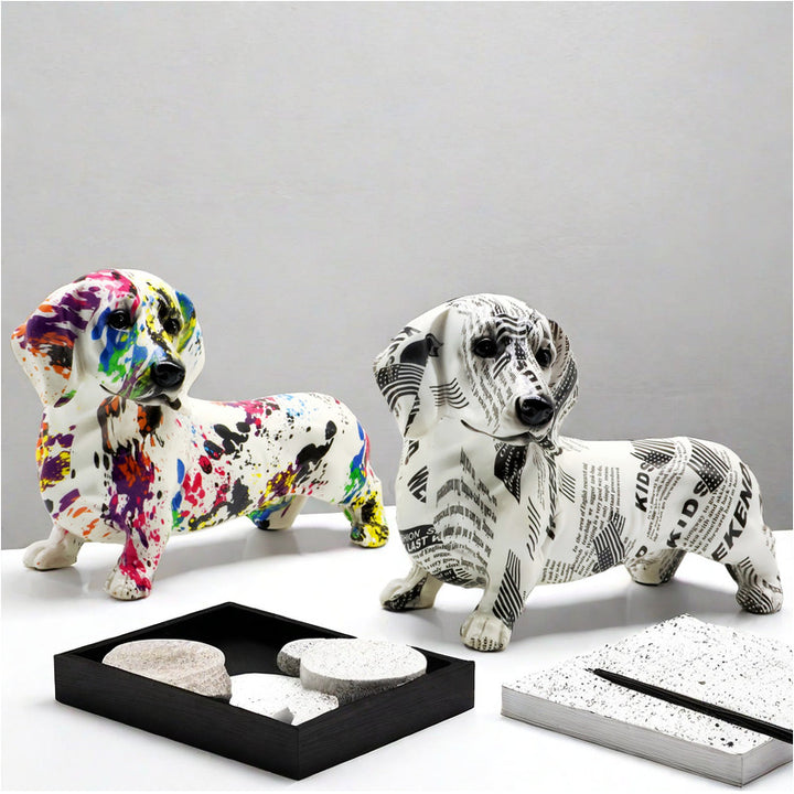 Colorful decorative figure of a dachshund Bowlift
