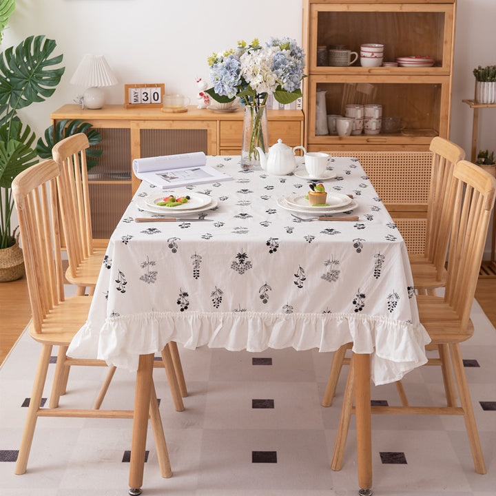 Decorative Ruffled Tablecloth