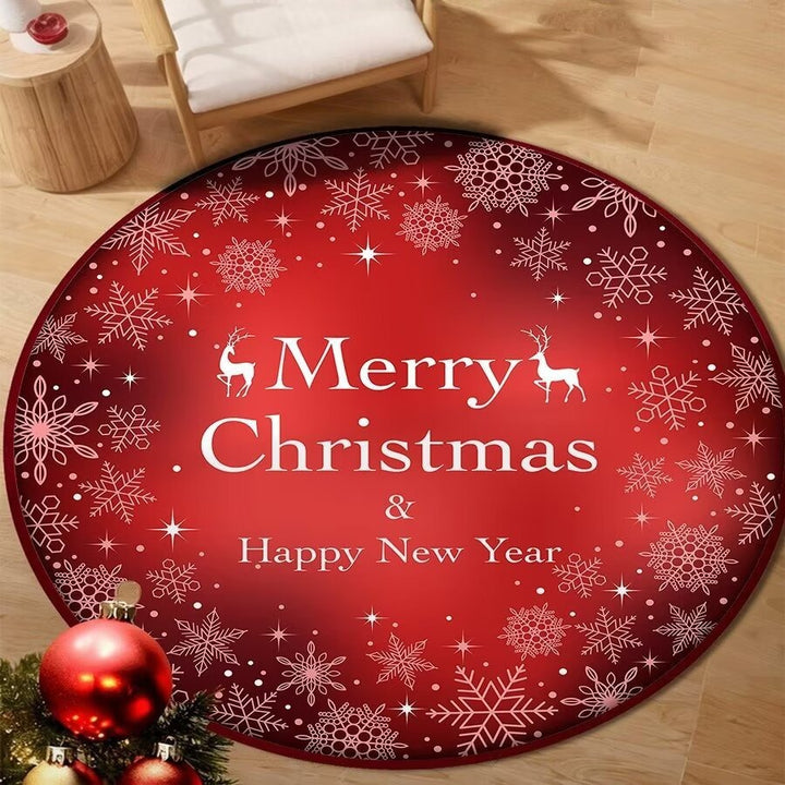 Holiday-Themed Round Floor Mat Bowlift