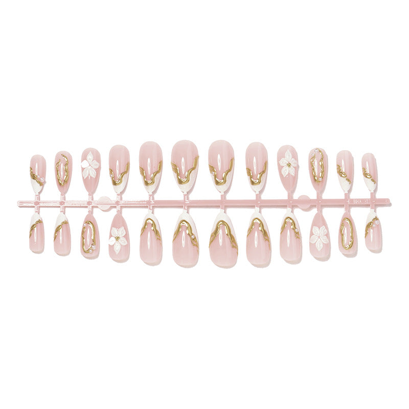 Elegant Floral Design Press-On Nails Bowlift