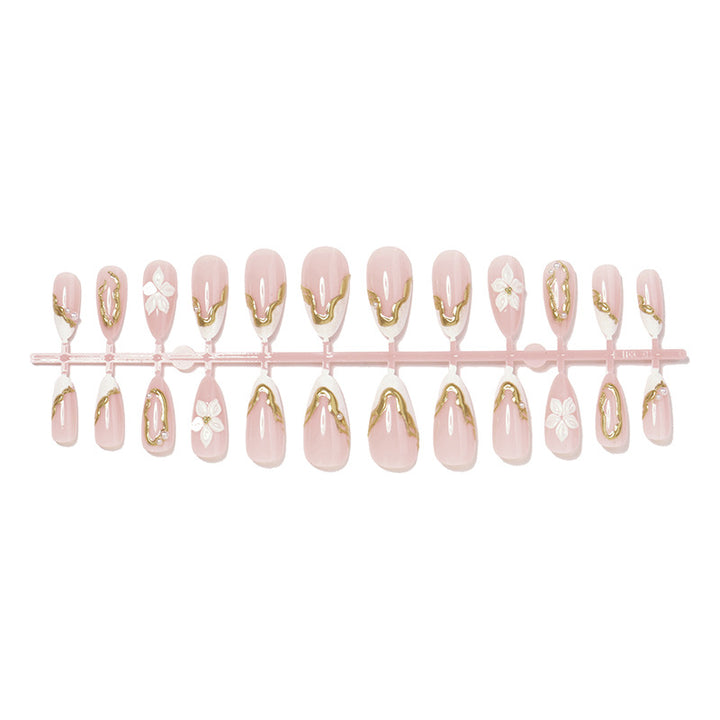 Elegant Floral Design Press-On Nails Bowlift